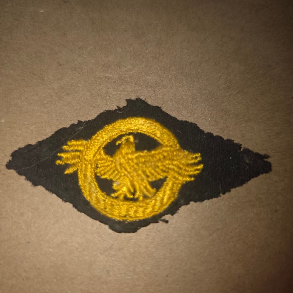 WWII Honorable Service Ruptured Duck Patch Navy Blue Gold Eagle Embroidered